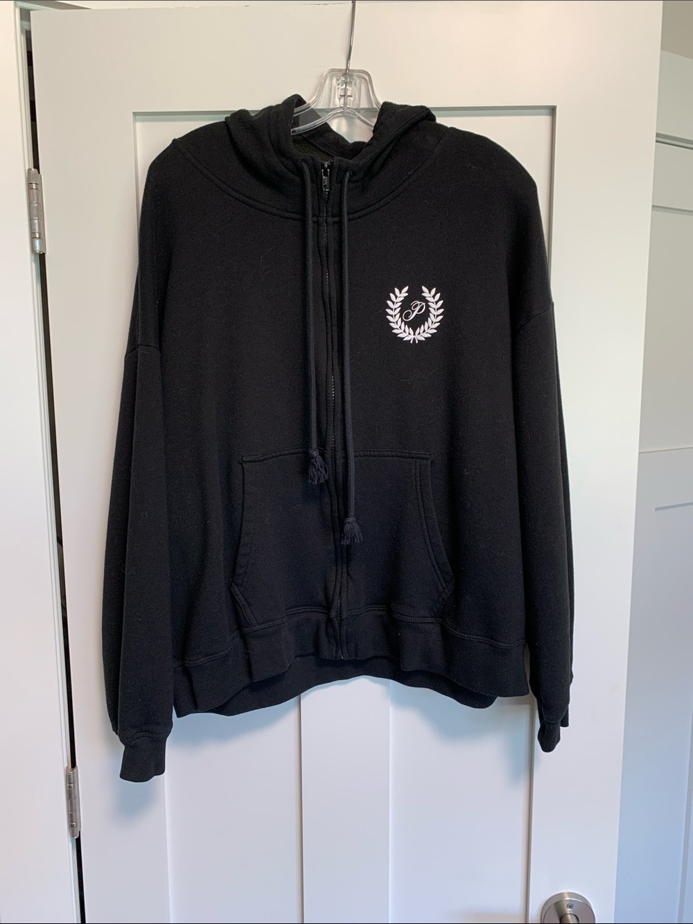 PINK Victoria's Secret Black Hooded Zip Sweatshirt